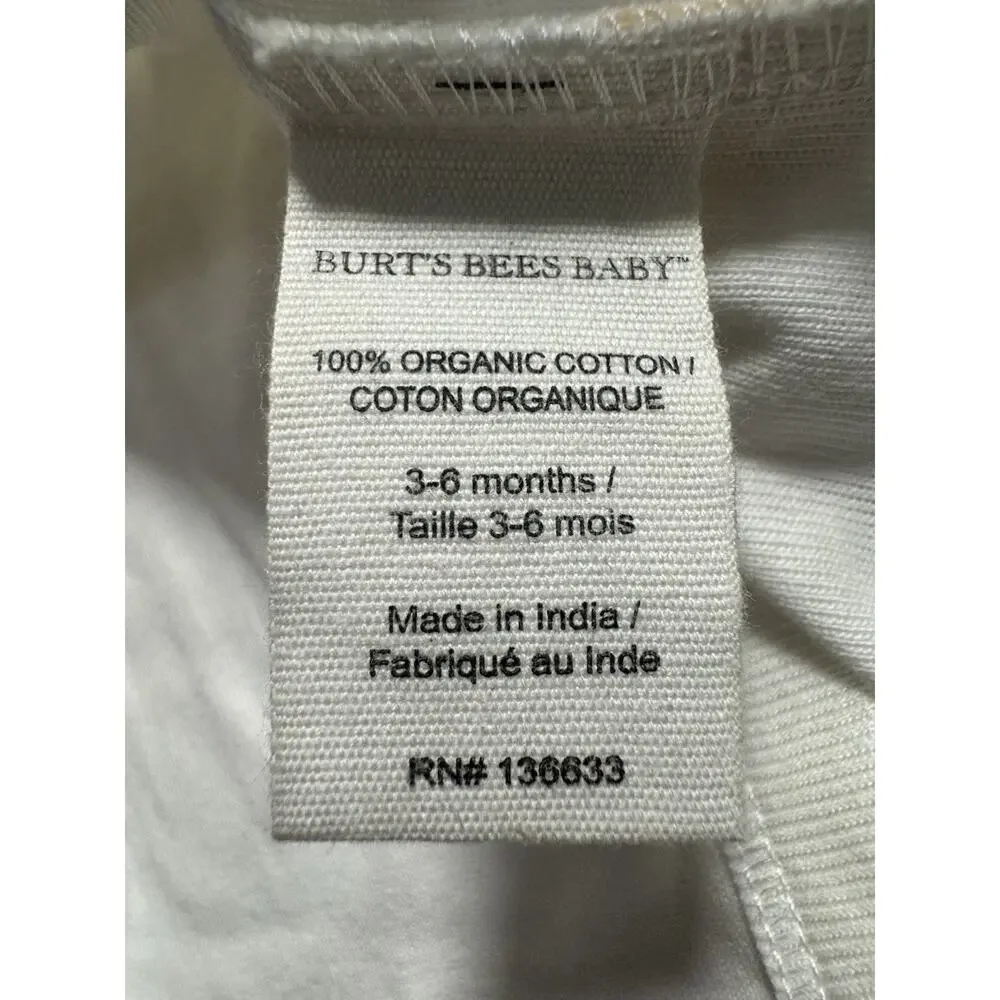 Burt’s Bees Baby 3-6M Organic Cotton Bee Print 2 Piece Outfit Top Pants